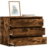 vidaXL Kutna komoda s ladicama boja dimljenog hrasta 80x41x58cm drveni Cijene