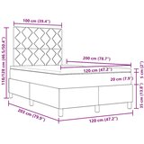  s opruga kutije s jastukom Crna 120 x 200 cm tkanina | shoptok.hr