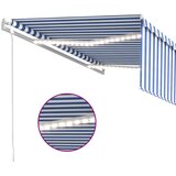  Automatska tenda s roletom i senzorom LED 4 x 3 m plavo-bijela | shoptok.hr