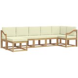  Set vanjskih sofa 7 kom. Bijela i krem Poliester Smeđa 304 x 126,5 x 73 cm | shoptok.hr