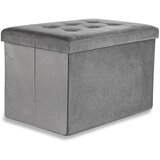 Brandless XL zložljiv puf z gumbi - 60x38x38cm žametno siva x 4, (22056774) | Shoptok.si