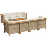 Maison Chic Seti vrtnega pohištva - Vrtna garnitura - Vrtni pohištvo set 8-delna z blazinami bež poli ratan, (21800778) | Shoptok.si