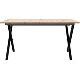  Stolić za kavu X-oblika 80x80x45 cm borovina i čelik | shoptok.hr