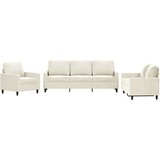  3-dijelni set sofa s jastucima krem baršunasti | shoptok.hr