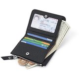 INF Moška tanka denarnica z RFID blokado in žepom za kovance - denarnica z zadrgo iz pravega usnja Black, (21741250) | Shoptok.si