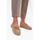 Boto Women's Loafers Flat Moccasins With Tie Beige Zalina | shoptok.hr