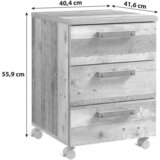 MID.YOU Predalnik Na Kolescih Cliff, Barva Hrasta, Temno Siva | Shoptok.si