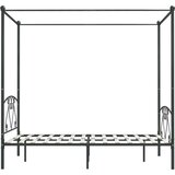  Posteljni okvir z ogrodjem za baldahin siv kovinski 140x200 cm, (20606379) Slike