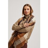 Marisse Elegant Brown Checkered Scarf | Shoptok.si