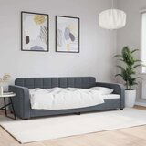 vidaXL Raztegljiva postelja temno siva 90x200 cm žamet | Shoptok.si