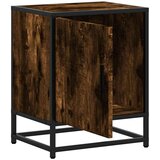vidaXL Nočna omarica dimljeni hrast 40x31x50 cm inž. les in kovina | Shoptok.si