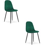  Set 2 ASTI stolice od tamnozelene baršun tkanine | shoptok.hr