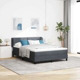 vidaXL box vzmetna postelja z vzmetnico temno siva 140x190 cm žamet | Shoptok.si