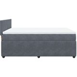 vidaXL Box spring postelja z vzmetnico temno siva 140x200 cm žamet, (21321130) | Shoptok.si