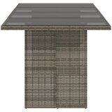  Vrtni stol sa staklenom pločom sivi 190x80x75 cm od poliratana | Eponuda.com