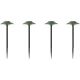 QAZQA Komplet 4 zelenih reflektorjev z LED IP44 Solar - Mushroom | Shoptok.si
