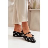 Boto Decorated Ballerinas With Strap Eco Suede Black Tirilissa | Shoptok.si