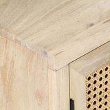 vidaXL Noćni ormarić 40x30x50 cm masivno drvo manga i prirodna trska | shoptok.hr