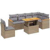 Maison Chic Seti vrtnega pohištva - Vrtna garnitura - Vrtni pohištvo set 7-delna z blazinami bež poli ratan, (21803021) | Shoptok.si