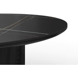 Bessagi Home Jedilna Miza Kiano, Črna, Porcelan, Ø 130cm | Shoptok.si