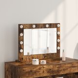 vidaXL ogledalo za toaletno mizo Prekajena hrastovina Les, Steklo | Shoptok.si