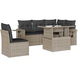  6-dijelni set vrtnih sofa od poliratana s jastucima svjetlosivi | shoptok.hr