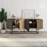 Marckeric Smeđa/u prirodnoj boji niska komoda u dekoru hrasta 200x80 cm Titan – | shoptok.hr