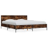 Furnova Posteljni okvir dimljeni hrast 200x200 cm inž. les in kovina, (21935154) | Shoptok.si