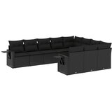 vidaXL 10-dijelni set vrtnih sofa s jastucima crni od poliratana | shoptok.hr