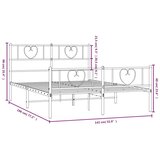 vidaXL Metalni okvir kreveta uzglavlje i podnožje crni 135x190 cm | shoptok.hr