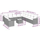 vidaXL 12-dijelni set vrtnih sofa od poliratana s jastucima smeđi | shoptok.hr