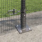 vidaXL varjena žična ograda s 13 flanged stebri siva 0,8x50 m jeklo | Shoptok.si