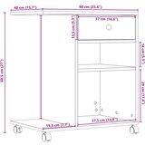  Stalak za pisač s kotačima smeđa boja hrasta 60 x 40 x 68 5 cm | shoptok.hr