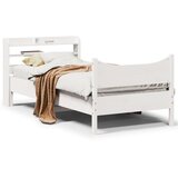 Maison Chic Posteljni okvir - Enojna postelja - Postelja za odrasle z vzglavjem bel 75x190 cm trdna borovina, (21697244) | Shoptok.si