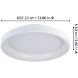 Eglo 901248 - prigušiva LED stropna svetiljka LORETELLO LED/12W/230V bela + daljinski upravljač | Eponuda.com