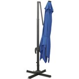  Konzolni suncobran sa stupom i LED svjetlima 300 cm azurnoplavi | shoptok.hr