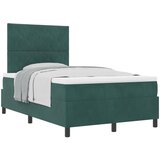 vidaXL Postelja s vzmetnico Temno zelena 120x200 cm Žamet, (22052180) | Shoptok.si