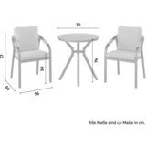 Modern Living Set Za Balkon Justin, Siva, Naravna, 3-Delno | Shoptok.si