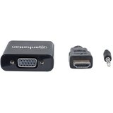 Manhattan 151559 HDMI/klinker/VGA adapter [1x moški konektor HDMI - 1x ženski konektor VGA, priključna doza za 3,5mm banana moški konektor] črna 0.26, (20427522) | Shoptok.si