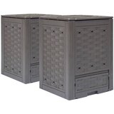 vidaXL Vrtni kompostnik 2 kosa rjave barve 60x60x83 cm 600 L Cene