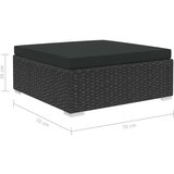 Poli 10-dijelna vrtna garnitura od poliratana s jastucima crna | shoptok.hr