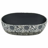 Nadgradni umivaonik crno-plavi ovalni 47 x 33 x 13 cm keramički | shoptok.hr