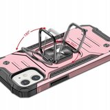 Wozinsky Armored hybrid etui za iPhone 12 Mini + magnetno držalo Ring Armor, roza, (21896328) | Shoptok.si