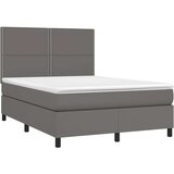  Krevet s oprugama i madracem sivi 140x190 cm od umjetne kože | shoptok.hr