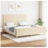 vidaXL Okvir za krevet s uzglavljem krem 160 x 200 cm od tkanine Cijene