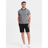 Ombre Men's SLIM FIT shorts in structured knit fabric - black Cijene