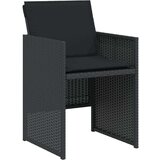  3-dijelni bistro set s jastucima crni od poliratana | shoptok.hr