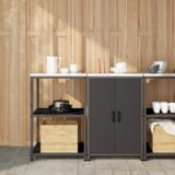  Kuhinjski set za pohranu s policom s pohranom s vratima Podesiva 2 pcs Crna 120 x 50 x 92 cm Cijene