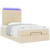 vidaXL Otomanski okvir kreveta s madracem krem 120x200cm od tkanine | shoptok.hr