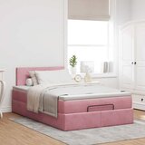  Otomanski krevet s madraca ružičasti 120 x 190 cm baršunasti | shoptok.hr
